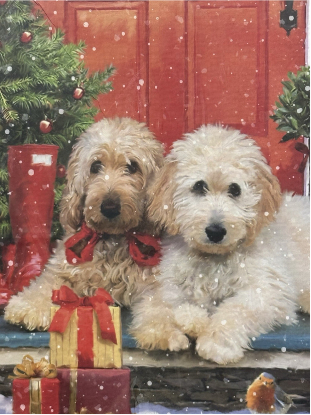 Robert Frederick 1000 Pc Christmas Dog Puzzle 75x55cm Goldendoodle Lab Sealed - Picture 2 of 5